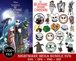 1700 Nightmare Before Christmas svg, Cartoon SVG, Nightmare svg, Jack skellington svg, Jack and sally svg, Cricut cut fi