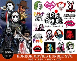 1800 Horror Movie Characters Svg Bundle, Freddy Svg, Scream Svg, Pennywise Svg, Michael Myers Svg, Chucky Svg, Beetle Ju