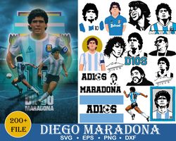 200 Diego Maradona Svg, Rip Maradona svg, Diego Maradona Bundle svg, Maradona Silhouette, Argentina Legend svg Digital I