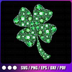 St. Patrick's Day Green Glitter Clover PNG, Green Print Shamrock St Patricks Day, Green Day Png, St. Patricks Day Png