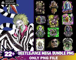 22 Files Beetlejuice PNG Bundle, Beetlejuice Halloween Horror Bundle PNG File For Sublimation, Halloween Gifts, Digital