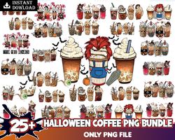 25 Halloween Coffee Latte Mega Bundle, Tis The Season Png, Mega Bundle Fall Coffee PNG, Pumpkin Spice Latte Iced Digital