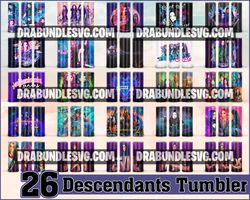 26 Descendants Tumbler Bundle Film 20oz Skinny Straight &Tapered Designs,Sublimation tumbler designs,Film Tumbler design