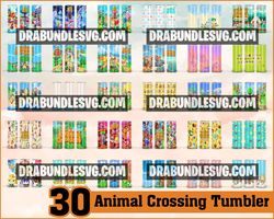 30 Animals Crossing 20oz Skinny Straight &Tapered Designs,Sublimation tumbler designs,Animals Tumbler designs,Animals Cr