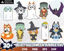 30 Bluey Halloween svg, Bluey vector, Bluey alphabeth, bluey Halloween cutfile, bluey clipart, bluey Halloween bundle In