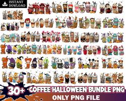 30 Halloween Coffee Png Bundle, Halloween Boo Coffee Png, Villains Latte, Fall latte png, Horror Movie Inspired Coffee,