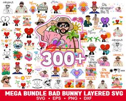 300 Bad Bunny SVG, Yo Perreo Sola, Instant Download, PNG, Cut File, Cricut, Silhouette, Bundle, EPS, Dxf, Pdf, El Conejo