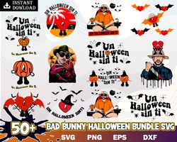 50 Bad Bunny Halloween, Halloween Shirt svg, Halloween svg bundle, Un Verano sin Ti Halloween SVG PNG, Benito SVG Instan