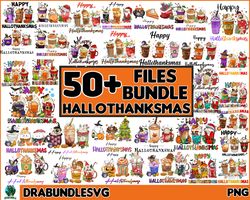50 Happy Hallothanksmas Coffee PNG, Coffee Clipart, Fall PNG, Halloween png, Christmas PNG, Western Png, Instant Downloa