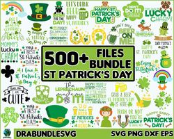 500 St Patrick's Day SVG Bundle, Lucky svg, Irish svg, St Patrick's Day Quotes, Shamrock svg, Clover svg, Cut File, Cric