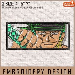 Zoro Embroidery Files, One Piece, Anime Inspired Embroidery Design, Machine Embroidery Design
