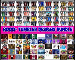 8000 Tumblers Designs 20oz Skinny Straight & Tapered Bundle, Bundle Design Template for Sublimation, Full Tumbler Wrap,