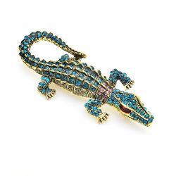 Crocodile brooch, Statement reptile jewelry