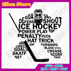 Ice Hockey Svg, Sport Svg, Goalie Text Art Svg, Hockey Svg, Hockey