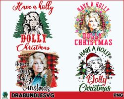 4 Bundle Have A Holly Dolly Christmas PNG Bundles, Dolly Parton Png, Country Music Lover, Christmas Gifts, Vintage Chris