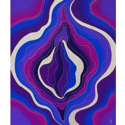 Vulva Painting Yoni Original Artwork Feminist Wall Art OIl Canvas 24 by 20 inches