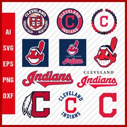 Cleveland Indians Logo, Cleveland Indians Svg Logo, Indians Svg Cut Files, Indians Layered Svg For Cricut, Png Images