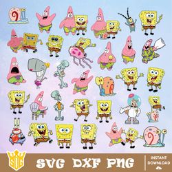 SpongeBob Svg, Cartoon Svg, Animation Svg, Cricut, Clipart, Silhouettes, Cut Files, Vector Graphics, Digital Download