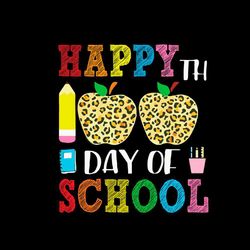 Happy 100th Day Of School Leopard Apple Teacher Svg File