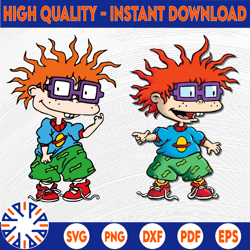Chuckie Finster Rugrats SVG, PNG, dxf, Cricut, Silhouette Cut File, Instant Download