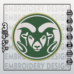 Colorado State Rams Embroidery Files, NCAA Logo Embroidery Designs, NCAA Rams, Machine Embroidery Designs