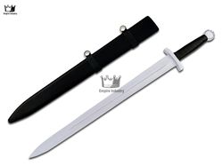 Custom Hand Forged Carbon Steel Knight Arming Sword, Medieval Sword 34 Inches With Scabbard & Free Shipping, Best Gift