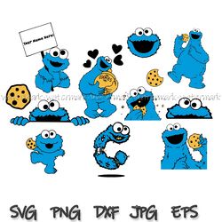 Cookie Monster Svg Bundle, elmo svg, cookie svg, cookie monster cricut, monster svg, cookie birthday Svg, chocolate chip