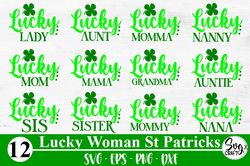 Lucky Woman St Patricks Day Quote Bundle Svg Dxf Eps Png