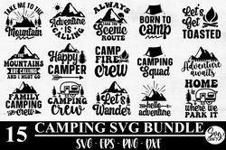 Camping SVG Bundle, Happy Camper Svg, Camping Quotes Svg, Camp Life Svg, Camping Sign Svg, Adventure Svg, Campfire Svg,