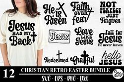 Christian Retro Easter Jesus SVG Bundle