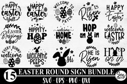 Easter Round Bundle SVG - Easter Signs Bundle