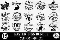 Easter Round Door Sign SVG Bundle, Easter Sign Svg Bundle