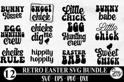 Easter Day Svg Bundle, Retro Easter Svg, Easter Quotes Saying, Easter Bunny Svg, Spring Svg, Easter Designs, Happy Easte