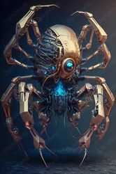 Art Illustration, Cyber Security Style, Cyber Spider, Jpg Image
