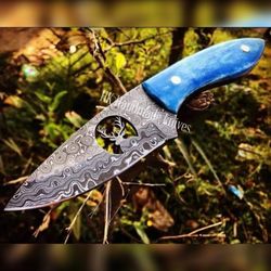 Beautiful Custom Handmade Hand Forged Damascus Steel Hunting Skinner Knife Special Gift For Him Anniversary gift