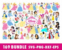 Disney Princess SVG Bundle Files for Cricut, Silhouette, Disney Princess Princesses SVG, Disney Princess SVG Files