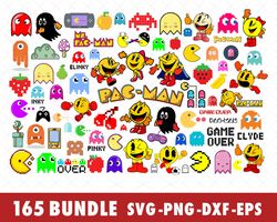 Pacman Pac Man Pac-Man SVG Bundle Files for Cricut, Silhouette, Pacman Retro Game Pac Man Pac-Man SVG