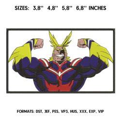 All Might Embroidery Design File / My Hero Academia Anime Embroidery Design/ Machine embroidery pattern, Anime inspired