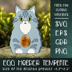 Norwegian Forest Cat | Easter Egg Holder Template