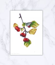 Berries Cross Stitch Autumn Cross Stitch Pattern PDF Instant Download Leaves Cross Stitch