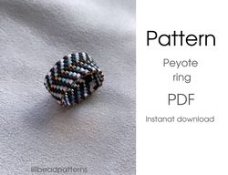 Peyote ring pattern - Shiny stripes - DIY handmade miyuki delica pattern - easy pattern seed bead ring - how to make bea