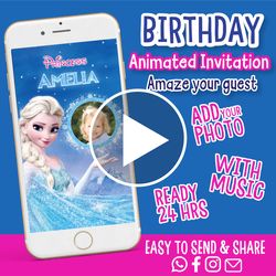 Frozen party invitation, Video invitation, Animated invitations, Frozen Party invitations, Birthday invitation