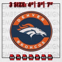 NFL Broncos embroidery files, Denver Broncos Embroidery Designs, NFL Teams, Machine Embroidery Pattern