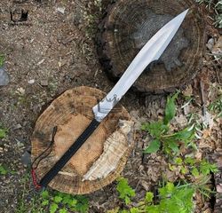 Customized Hand Forged High Carbon Steel Hunting Hunting Full Tang Zombie Sword 36 Inches With Leather Sheath, Dark Age