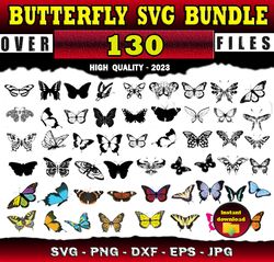 130 Butterfly Bundle - SVG, PNG, DXF, EPS, PDF Files For Print And Cricut