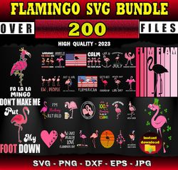 200 Flamingo SVG Bundle - SVG, PNG, DXF, EPS, PDF Files For Print And Cricut