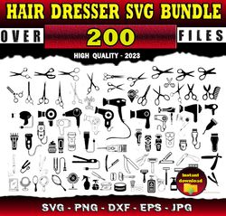 200 Hair Dresser SVG Bundle - SVG, PNG, DXF, EPS, PDF Files For Print And Cricut