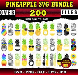 200 Pineapple SVG Bundle - SVG, PNG, DXF, EPS, PDF Files For Print And Cricut