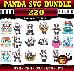 220 Panda SVG Panda Clipart - SVG, PNG, DXF, EPS, PDF Files For Print And Cricut