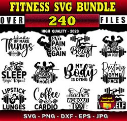 240 Gym SVG Fitness SVG Workout SVG - SVG, PNG, DXF, EPS, PDF Files For Print And Cricut